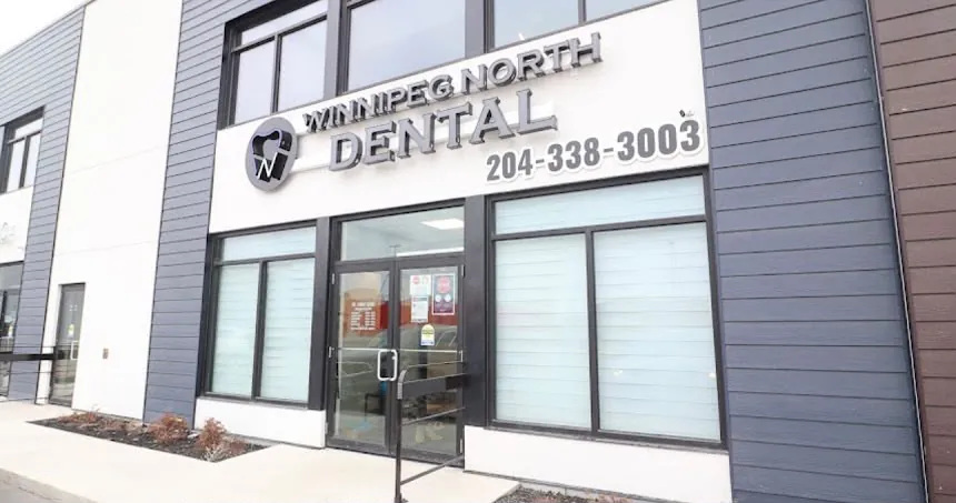 Exterior entrance of Winnipeg North Dental