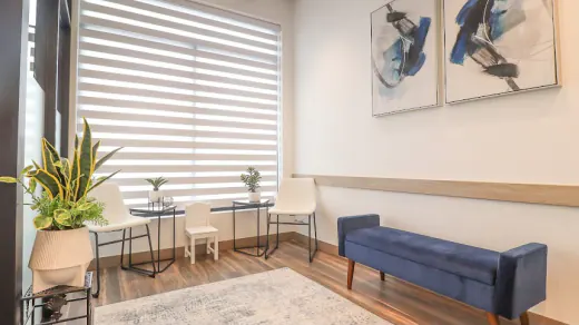 Comfortable waiting room at Winnipeg North Dental